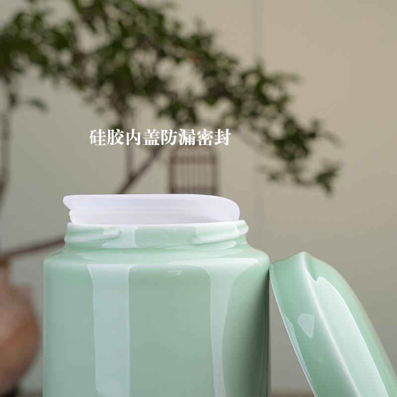 大口径陶大口径螺瓷密罐封罐直筒蜂蜜瓶膏方瓶胶盖防青漏瓶瓷茶叶