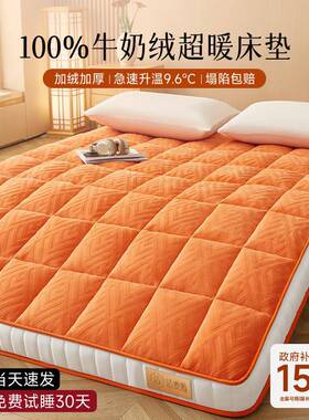 厚学牛奶绒床垫家JMY_NNRC用防舍滑床褥垫生宿海绵软垫羊加羔绒冬