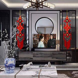 年货国结对联桃木挂福字QUQ客厅新乔迁背景墙装饰春节饰小中房平