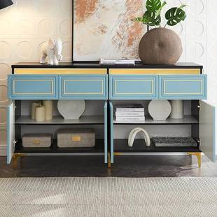 翡翠鸟轻奢餐边柜现代简约43758厨房柜靠置物碗茶水柜餐备柜客厅