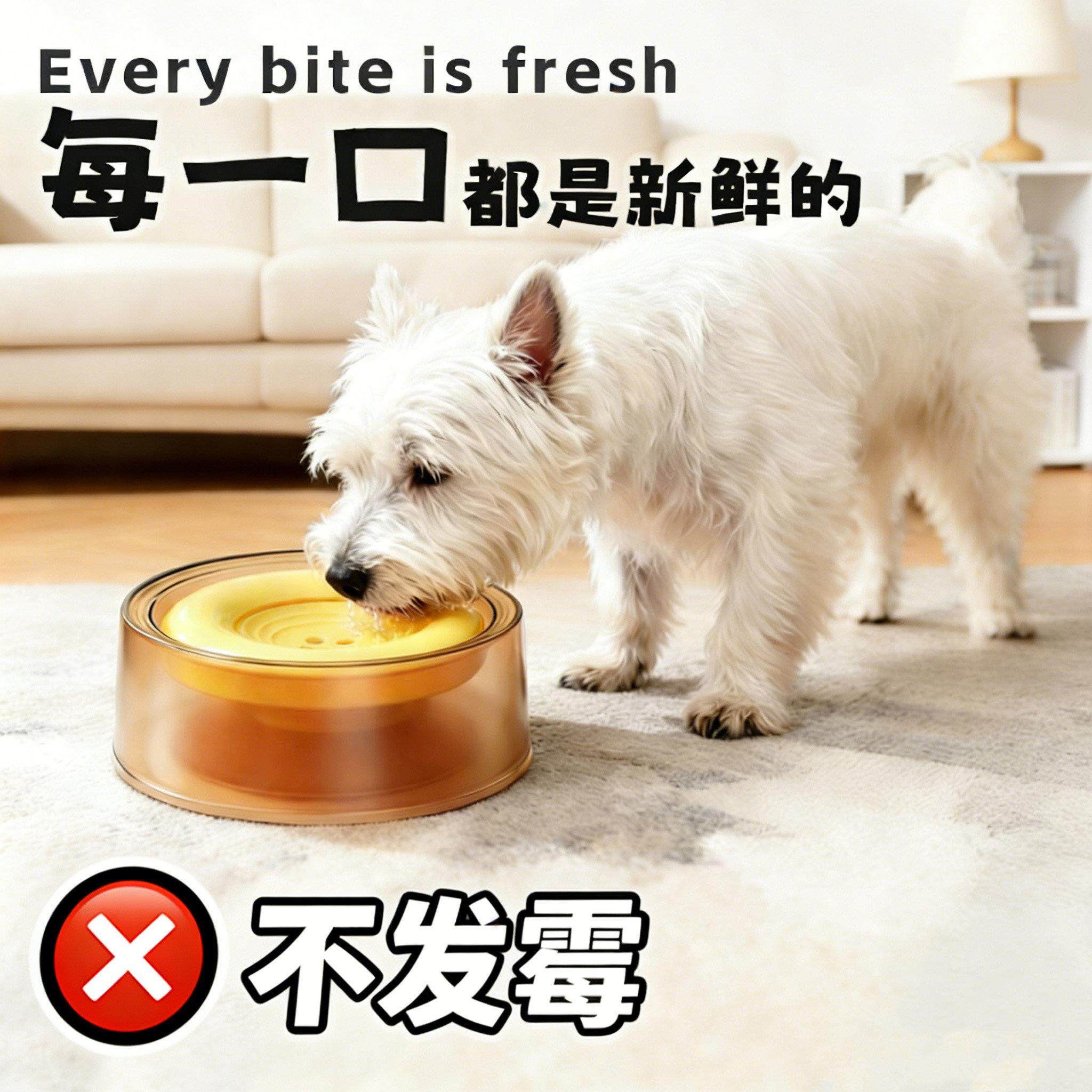 狗狗喝碗水悬可控出水不湿XFSW-01嘴防浮黑下巴宠物漂水盆浮防呛