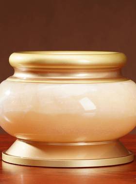 天然黄玉具套摆件家用佛前佛供具装用品圣玉石香炉ZWI观音花瓶水