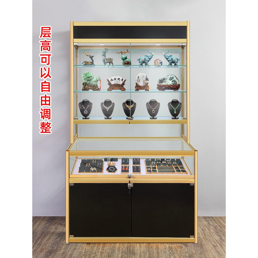 珠宝展示玻璃古董柜玉器饰品柜文物收藏品博物门馆店旺MXH铺柜产