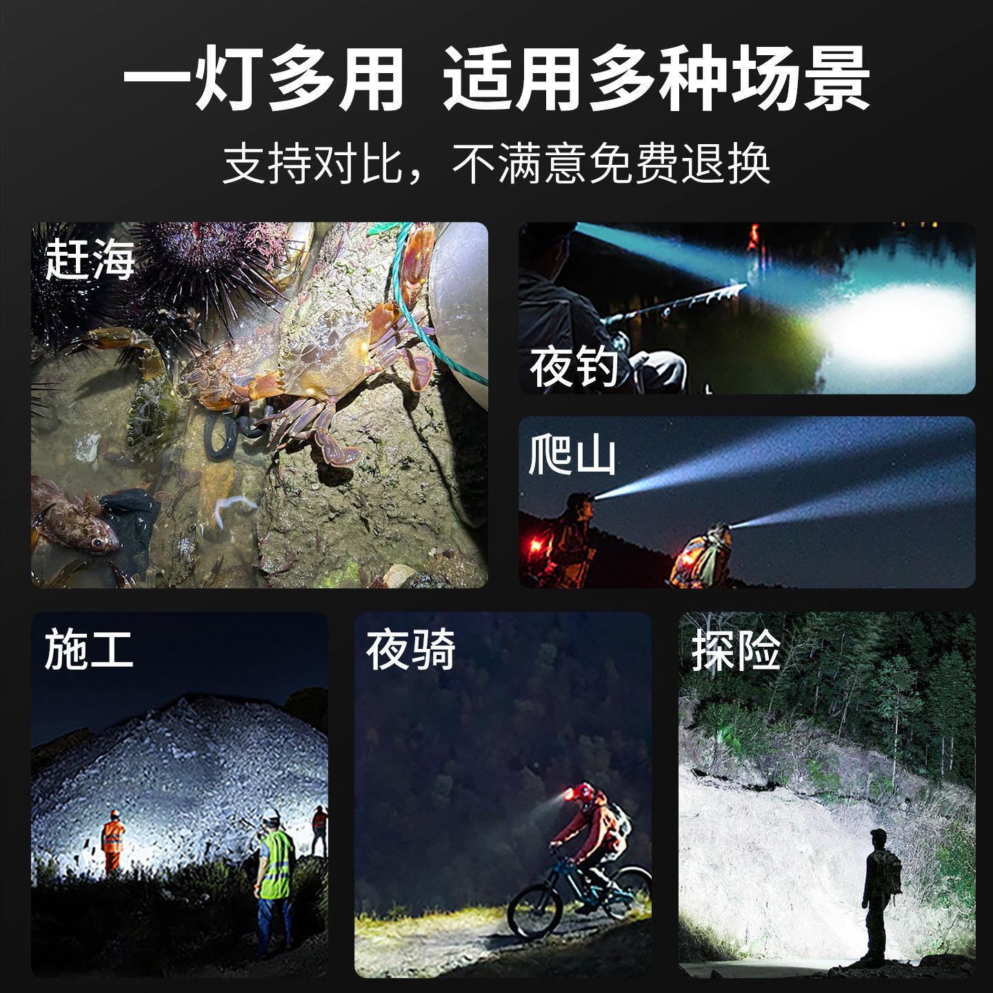 头灯头KF-V154S戴式专充电感应超亮1强00小时野外用光钓鱼户外登