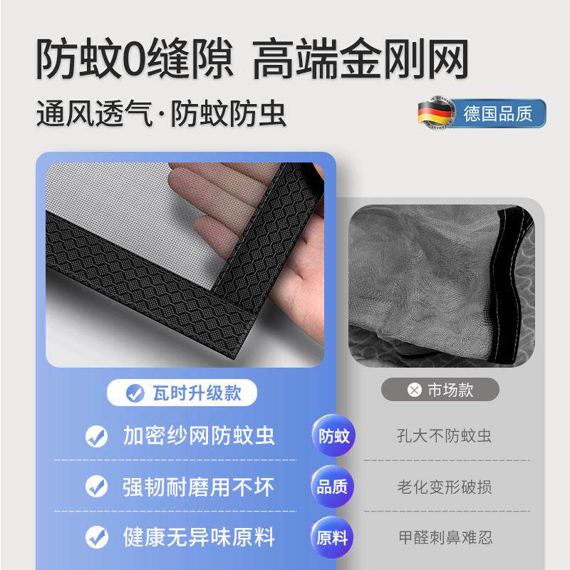 22帘6新款防蚊0纱窗网自用装纱窗自粘窗户纱网家魔术贴定制隐形