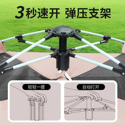 户外天幕帐二合一自动速篷开防营便携式GCT折叠野营黑露胶晒