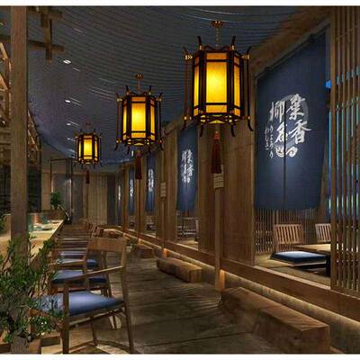 六角古宫灯式庭院典纯铜片装饰中酒店餐FHF厅镇楼阁古中国风灯笼