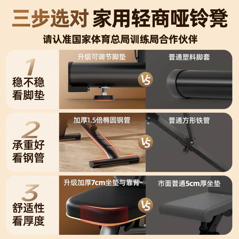 麦克哑铃凳家瑞用多MR-2360功能仰卧坐板飞鸟健身椅男士专业杠铃