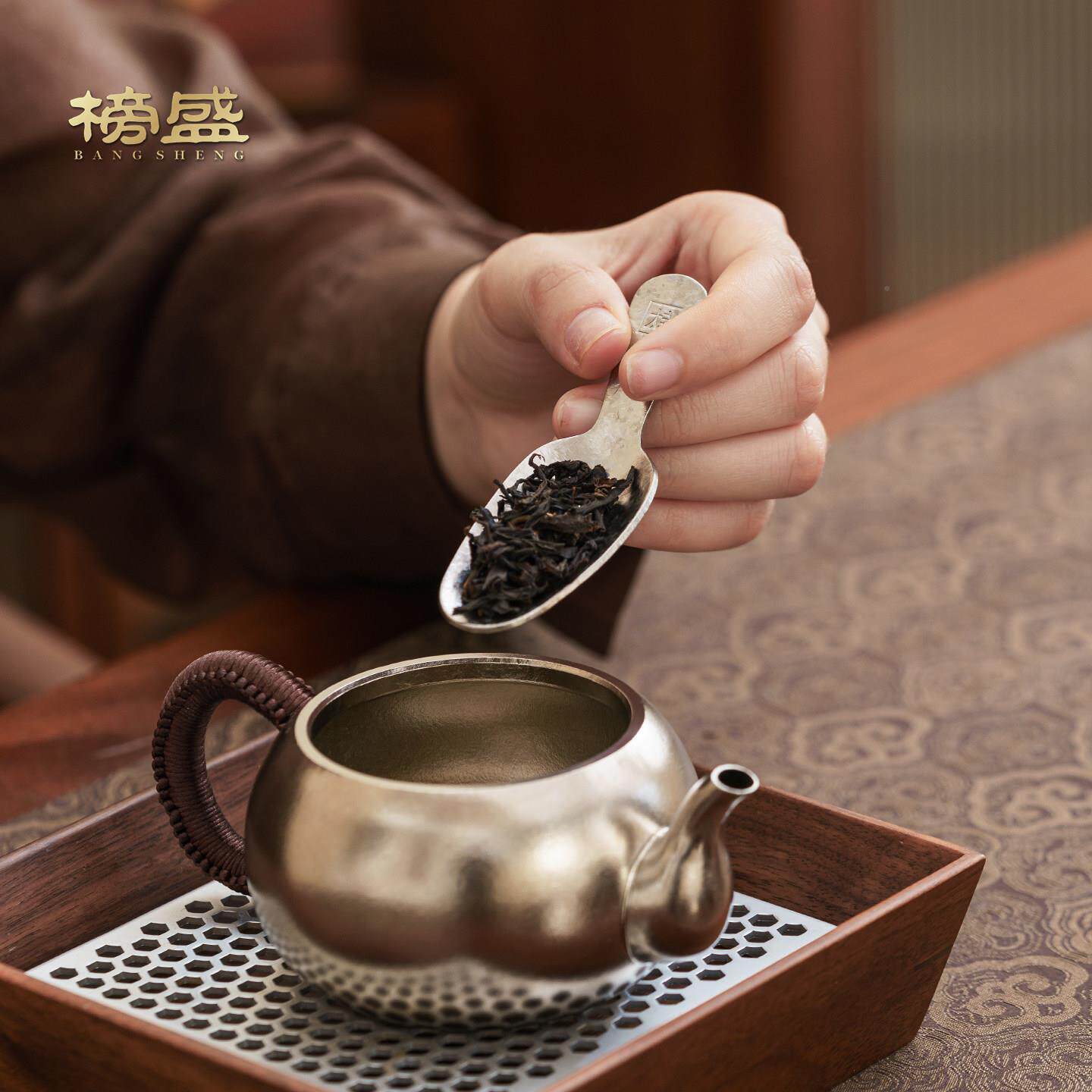 茶榜盛钛迷你茶匙叶专用茶勺取茶家用茶具配纯钛迷你件茶器叶罐分
