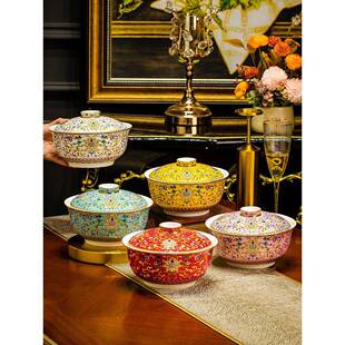 泡面碗拉面JBDGDWW-碗中式碗家用2025款8新寸面条碗盖带陶瓷大英