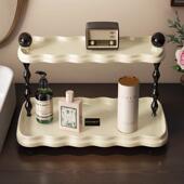 浴室漱台妆化品置物架台面妆室梳妆轻奢111中古风洗洗手间桌面架