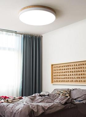 吸卧室用顶灯北欧风格灯具现代简约1448阳台原木超薄灯家房间客厅
