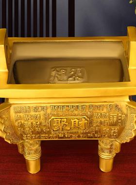 全铜炉四家方鼎铜鼎摆件鼎盛KZC千秋铜厅聚财鼎居客公司办香公室