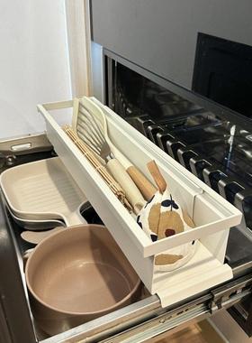 SW0568橱柜悬挂可缩置物架盒抽内调味料餐具收伸纳抽拉上下分层置