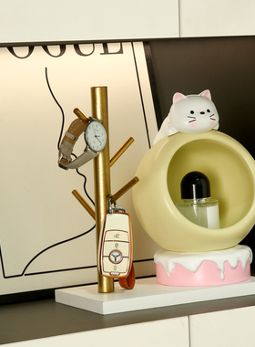 速发奶油风玄纳收关摆件入户新客厅鞋柜电视柜装饰品乔迁门居礼物