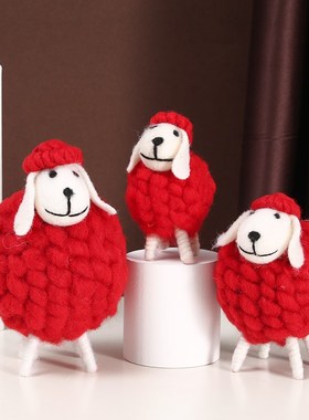 速发办意可爱小羊治愈系小物位创公室桌面工件房摆件房间装饰生礼