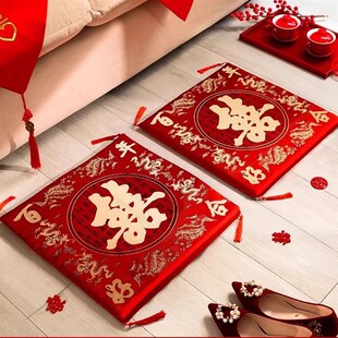 速发结拜跪垫坐福垫一对婚人磕头敬茶改口跪婚红色喜垫婚礼新庆品