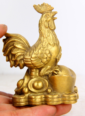 速发朴 器寸钱金铜元宝鸡摆件