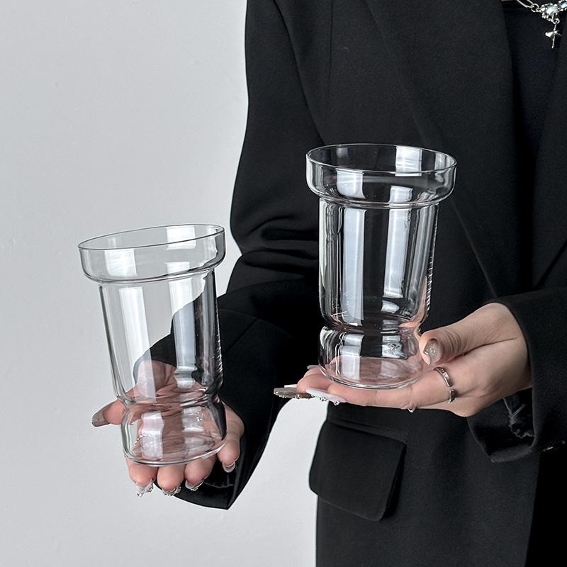 速发风杯约美式杯铁椭圆咖啡简玻璃拿威士忌酒杯子家用喝水杯