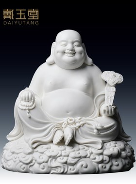 速发陶瓷建云如意弥林佛像省级大师勒祥平手签收藏艺术客厅摆件