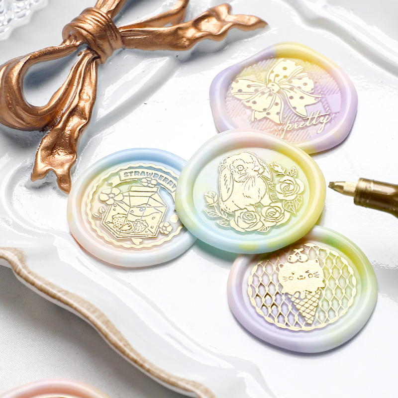 速发6月新款火漆铜头印火章漆蜡童真萌宠儿爱可童风手工礼