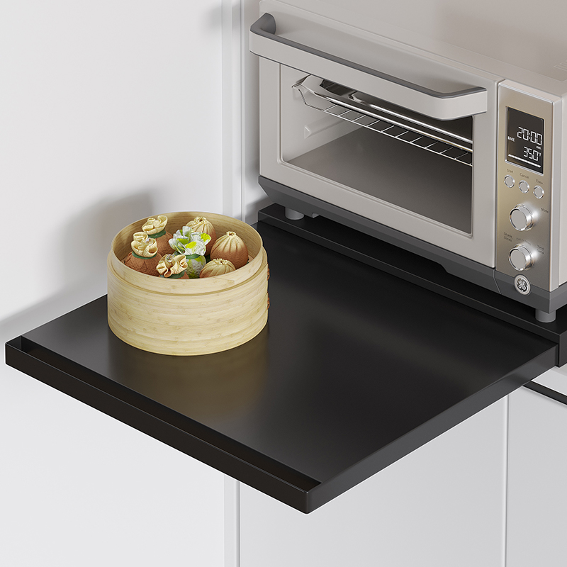 速发厨房抽拉式托盘波作台微工炉置物架底部抽屉拉篮烤箱支架推咖