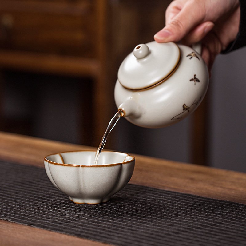 速发汝窑主人杯单杯个人开片可养功夫茶杯陶瓷中式品茗杯茶具茶盏