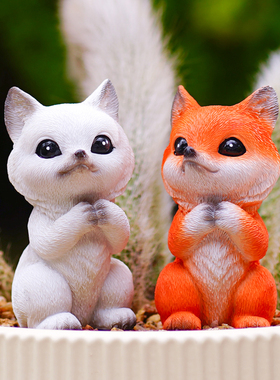 速发意创九尾狐狸多肉仙人园猴尾柱花盆栽装饰摆饰台花柱微景观造