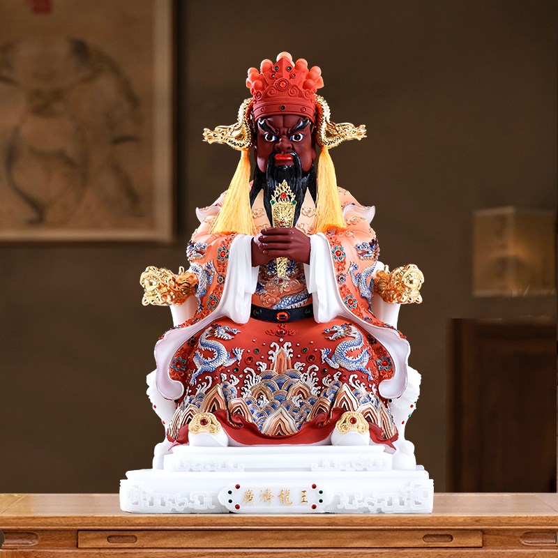 速发神白玉五爷像家用供奉龙五爷佛像龙济广王菩萨财汉像客厅桌面
