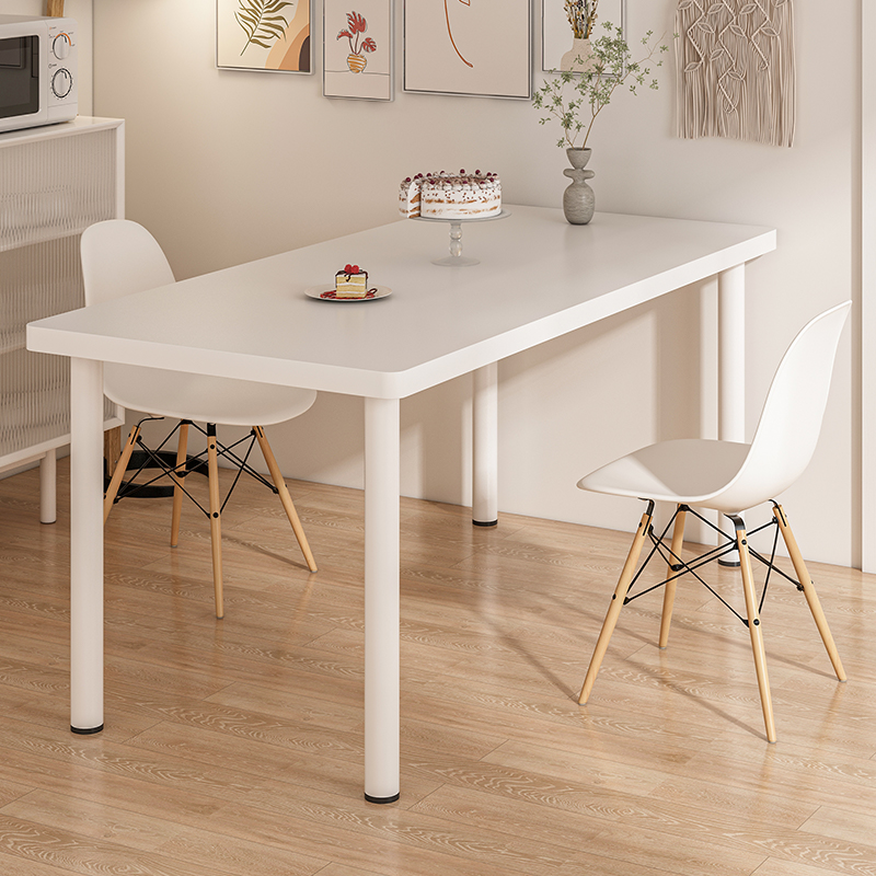 速发简易餐桌家用小户型色厅吃饭客子房简约饭桌白桌快餐桌椅组合