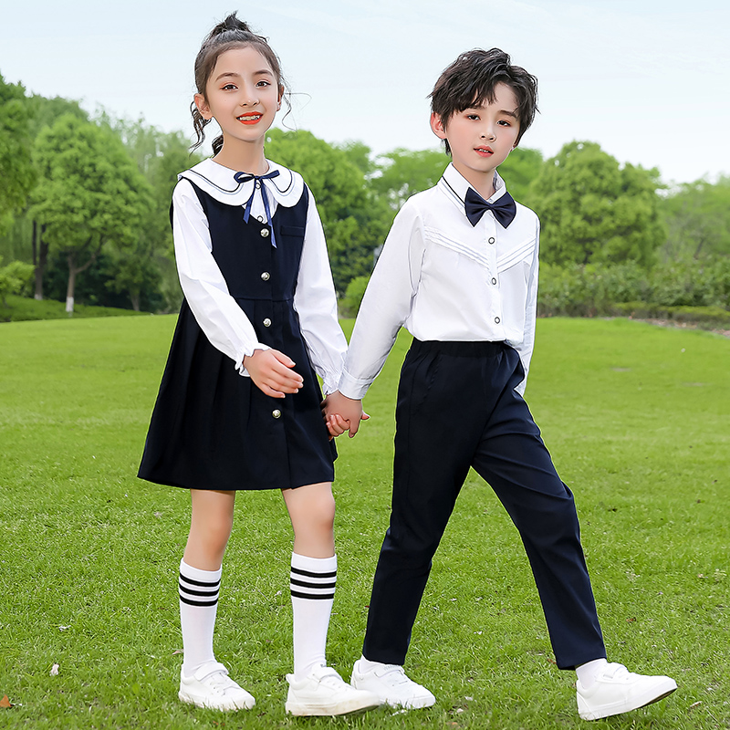 速发中小学生大合唱团儿童演出服连衣裙校服幼儿园朗诵表演服长袖