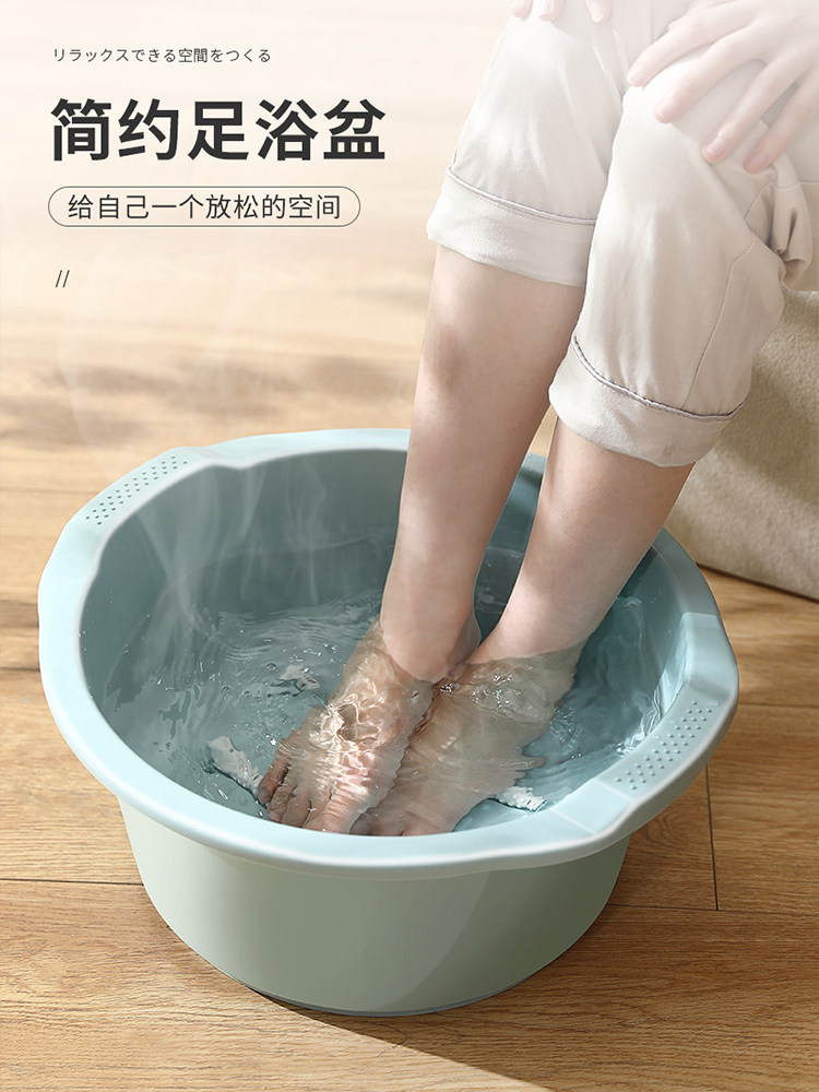 大号泡脚盆家用日式带脚底按摩滚轮泡脚桶加厚足浴盆女生洗脚盆