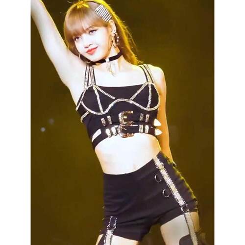 lisa同款韩国女团blackpink演出服时尚套装表演服爵士舞打歌服