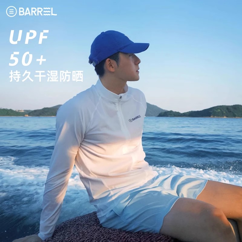 潜水服男士大码防晒速干水母服冲浪服显瘦温泉分体游泳衣长袖长裤