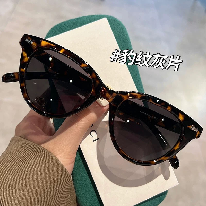 日本品质复古玳瑁猫眼偏光墨镜女素颜显脸小防紫外线带度数太阳眼