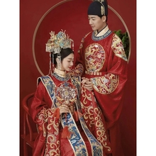 日本品质重工明制汉服婚嫁凤冠霞帔婚服全套秀禾服新娘嫁衣中式结
