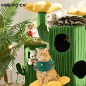 蜜罐猫仙人掌猫爬架猫窝猫树一体超大型绿植猫架面料升级 220601g