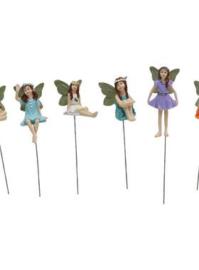 新品花仙子花园小雕像地插创意庭院草HG201F6坪仙景观女装饰花配