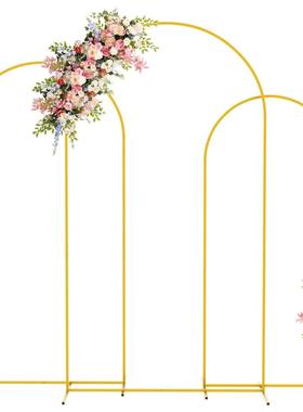 金色7.2FT拱门架婚庆气KOO球拱门花架支铁生艺日派对背景装饰