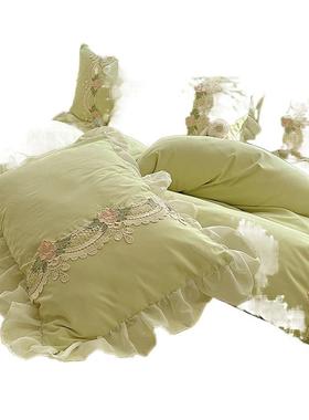 20252024-HTY新韩式可爱主风蕾丝裙款四件套花边公床款单被套床床