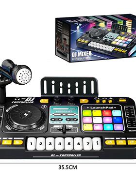 儿童dj打牙宝碟机多功XNL能蓝音乐仿真可弹奏带话宝筒乐器玩具