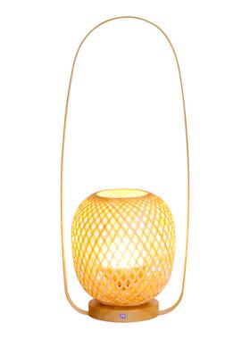 充3电竹编书房卧室床头复古TD22006禅意充电装饰手台灯新式提式中