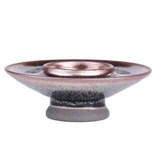 建阳铁胎原矿银油滴建盏托碟纯手工仿宋点茶盏托盘复古功夫茶杯垫