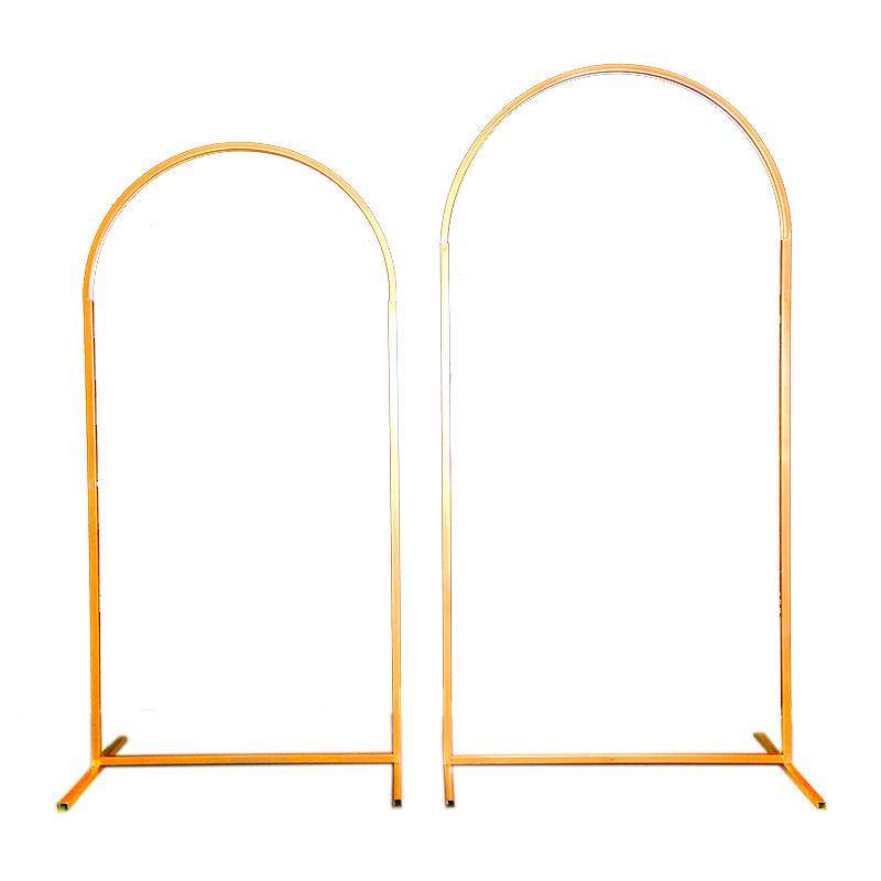 新款婚庆道具黑色拱形拱门舞台背景迎宾摆件装饰婚礼铁艺花架