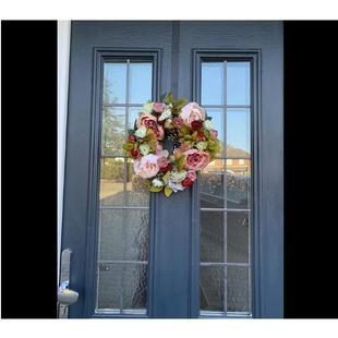 仿真花环人花门饰壁饰墙饰台环圣诞节万HHY1635C圣花烛节牡丹造玫