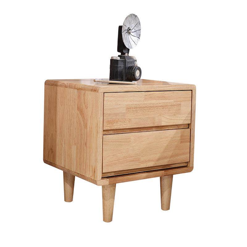 北欧实木床头柜橡胶木简约现代储物柜床边柜小型卧室配套家具