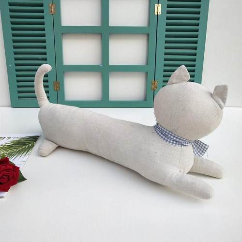 创格子长款猫布夹手艺门挡长款猫意门阻小防沙包门塞家居装饰摆件