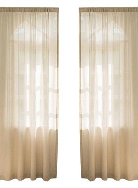 法式光浪漫简约小香尼厚透不透加人窗纱客厅阳欧式窗帘台窗WKI纱