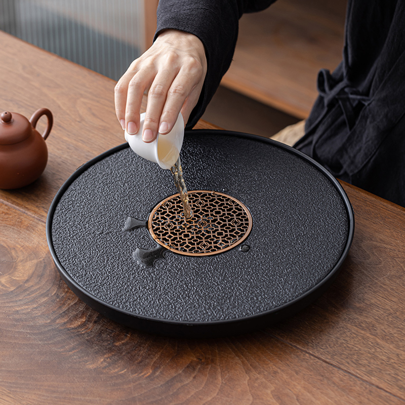 小型茶盘家用茶托盘2025新款客厅高档仿乌金石茶海茶具干泡小茶台
