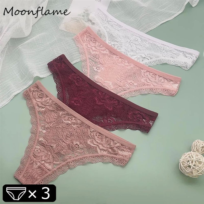 Moonflame 3 Pcs Sexy Lingerie Women Underwear Transparent